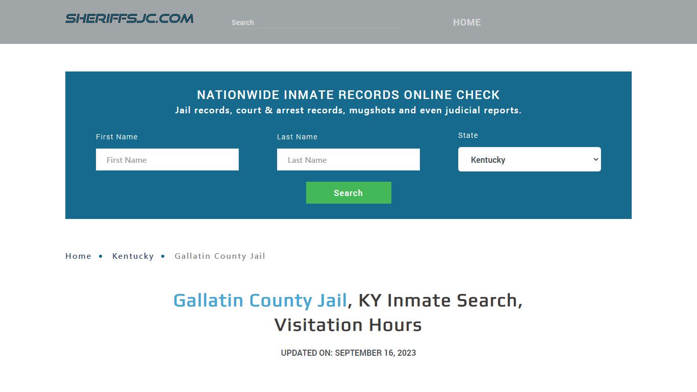 Gallatin County Jail, KY Inmate Search, Visitation Hours